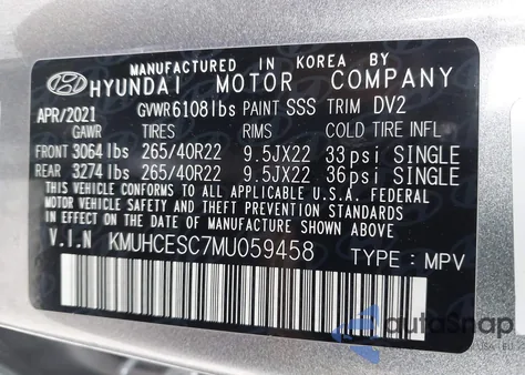 2021 Genesis Gv80 3.5T Awd from USA, damaged, VIN KMUHCESC7MU059458